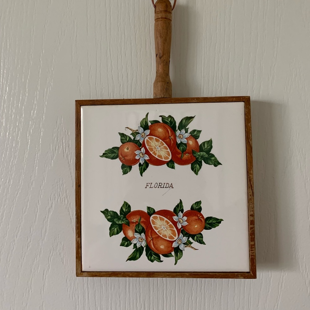Florida trivet wall hanging with oranges 🍊wood and tile